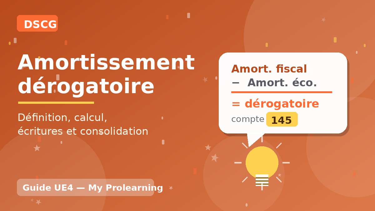 Amortissement dérogatoire : définition et écritures DSCG – DSCG – My Prolearning