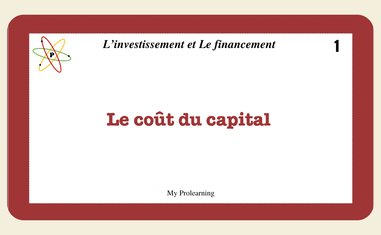 FICHES INVESTISSEMENT ET FINANCEMENT - My Prolearning