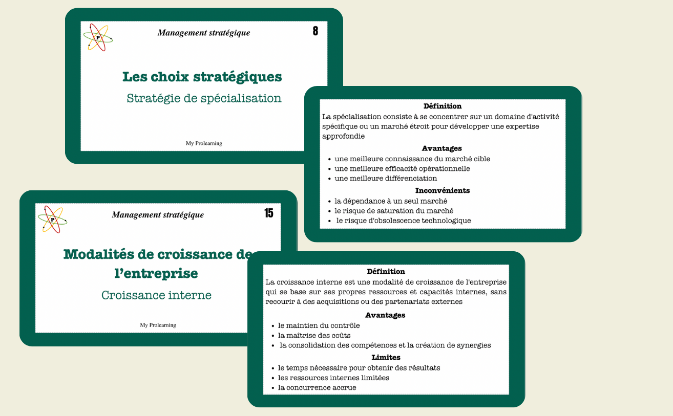 FICHES MANAGEMENT STRATEGIQUE - My Prolearning