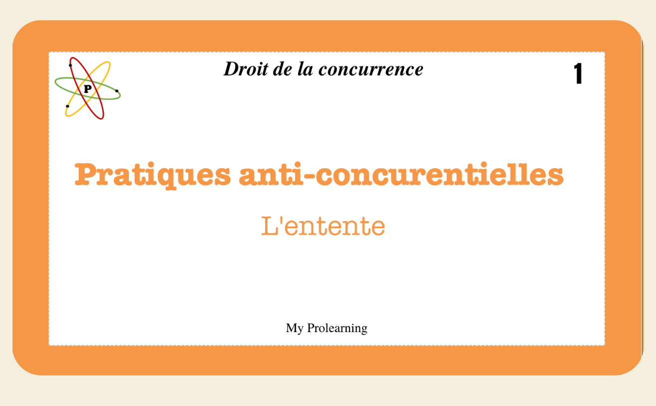 FICHES DROIT DE LA CONCURRENCE - My Prolearning