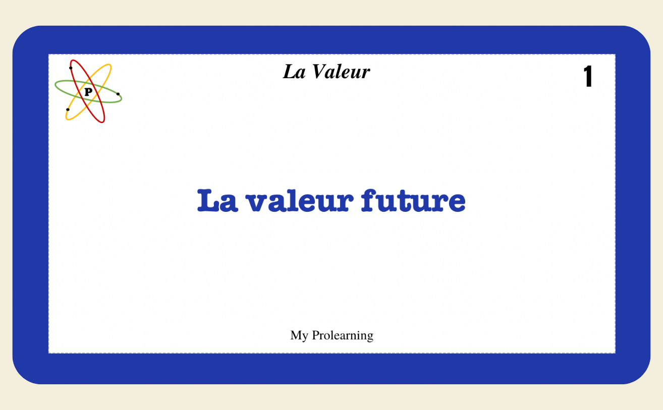 FICHES DE LA VALEUR - My Prolearning