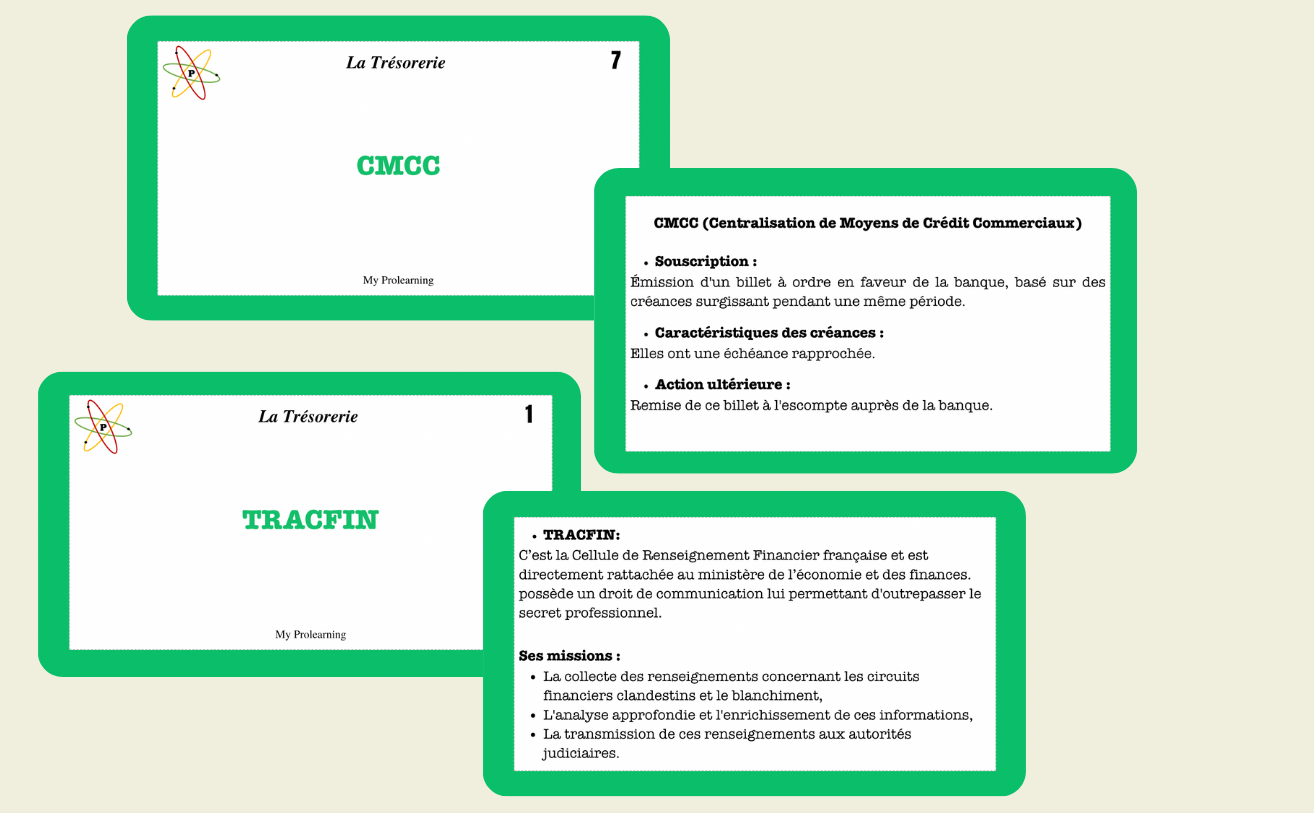 FICHES TRÉSORERIE - My Prolearning