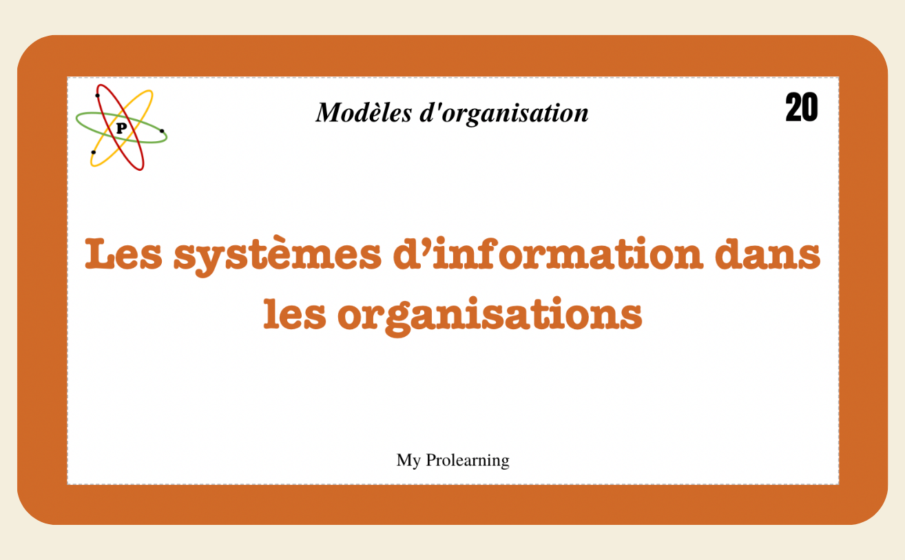 FICHES MODÈLES D'ORGANISATION - My Prolearning