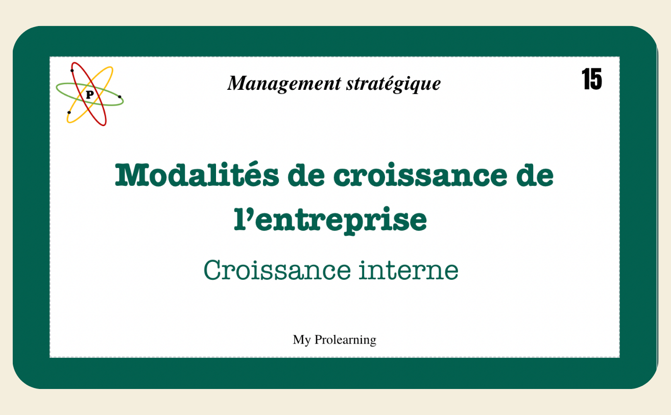 FICHES MANAGEMENT STRATEGIQUE - My Prolearning