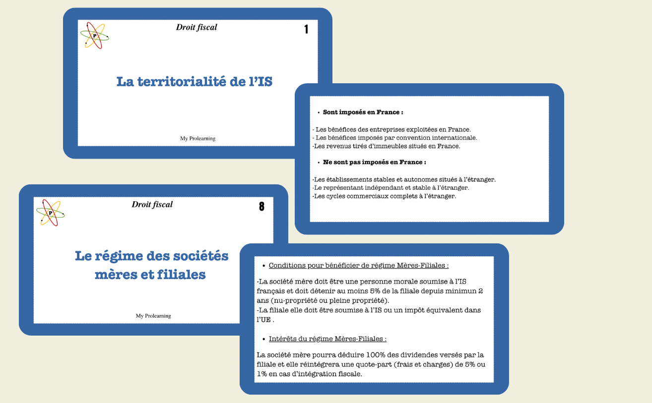 FICHES DROIT FISCAL - My Prolearning