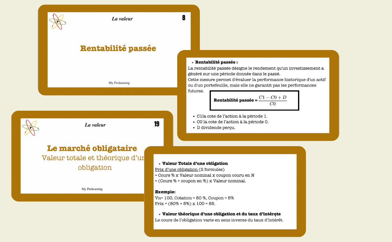 FICHES LA VALEUR - My Prolearning