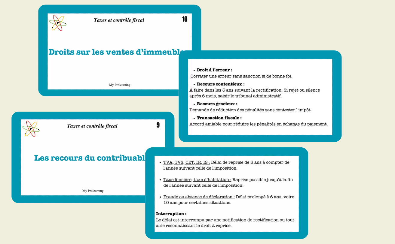 FICHES TAXES ET CONTRÔLE FISCAL - My Prolearning