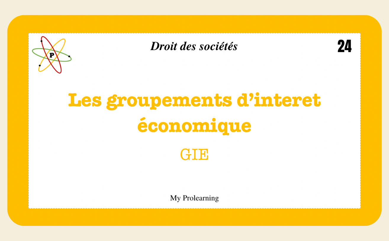 FICHES DROIT DES SOCIÉTÉS - My Prolearning