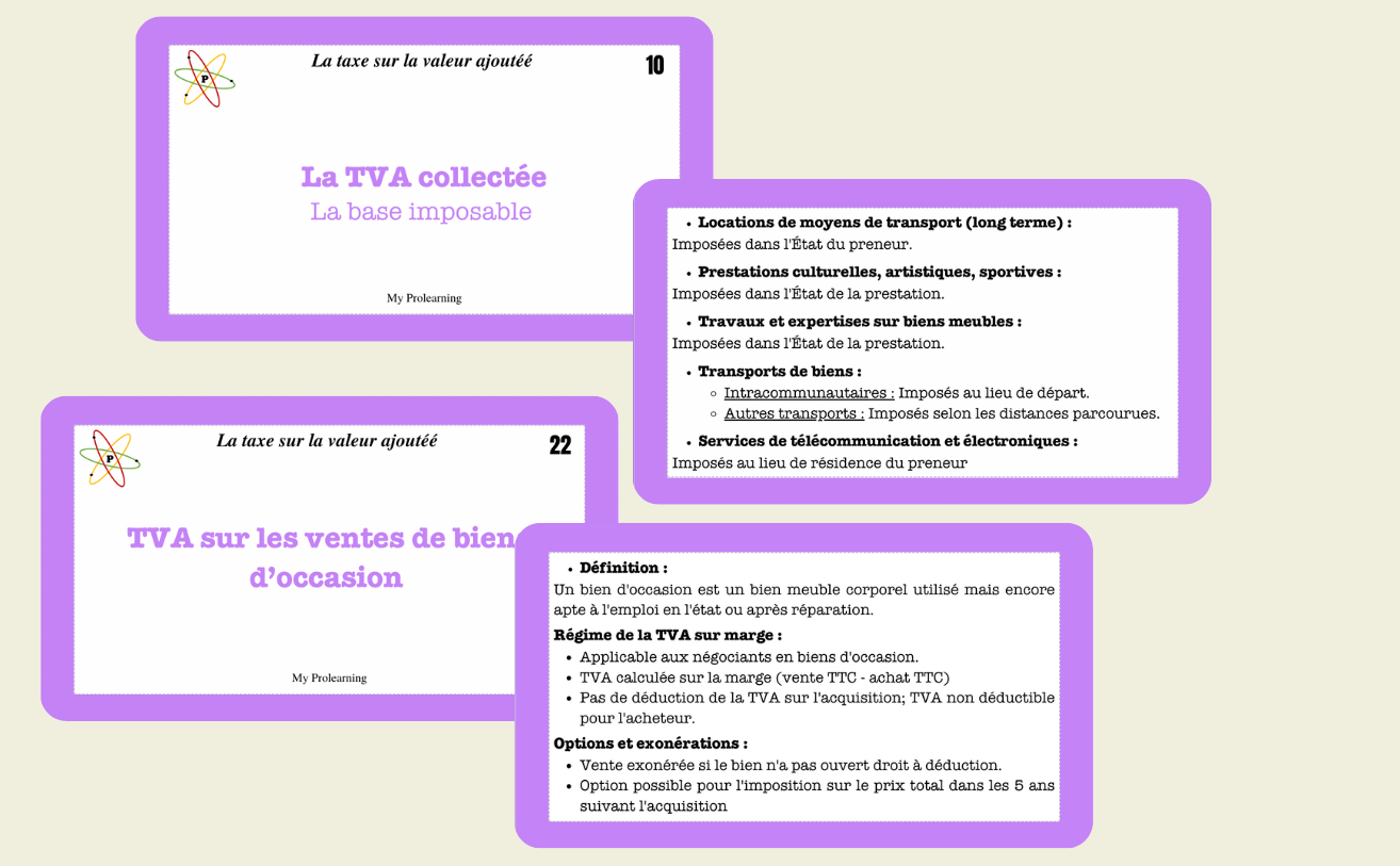 FICHES TVA - My Prolearning