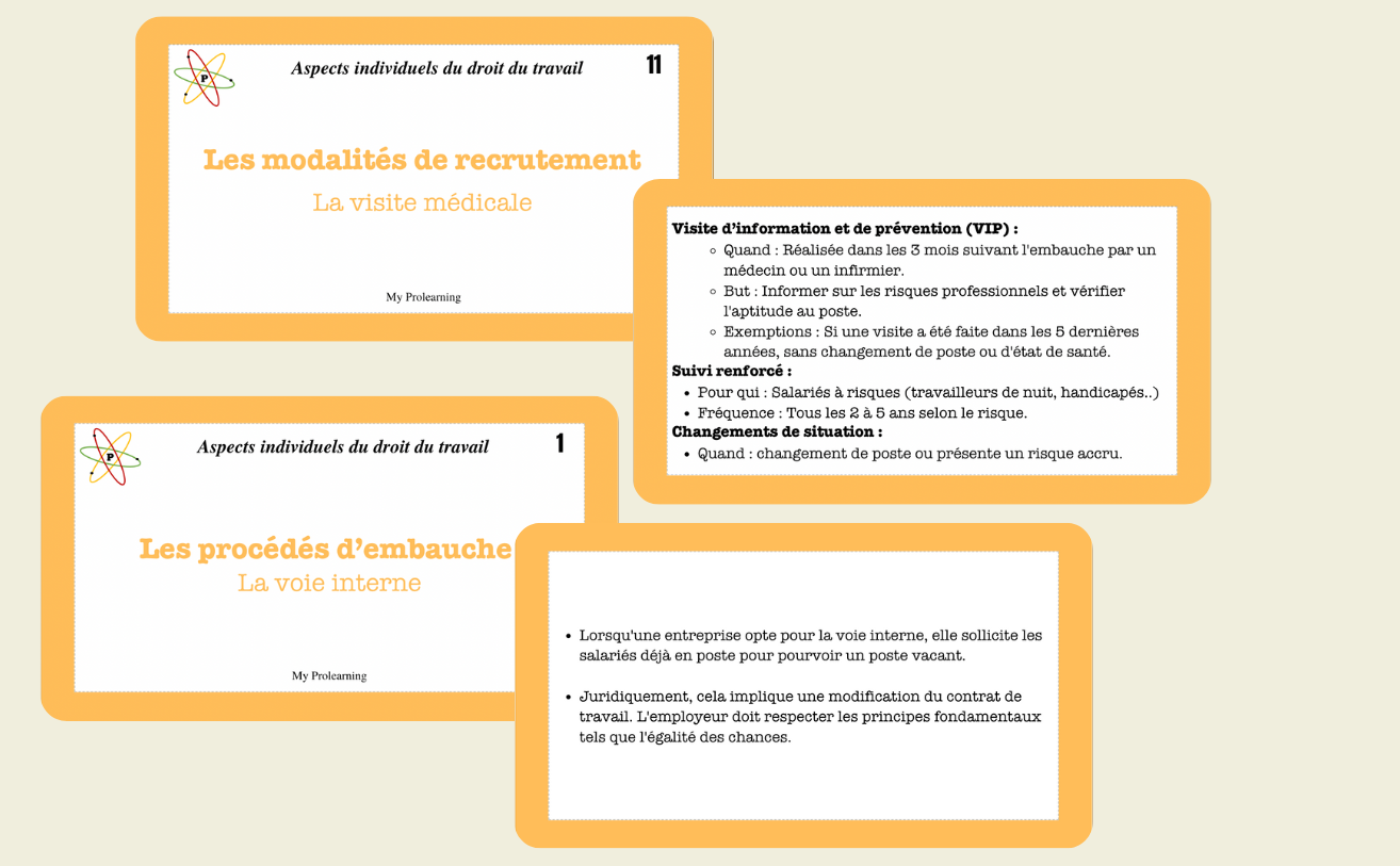 FICHES ASPECTS INDIVIDUELS DU DROIT DU TRAVAIL - My Prolearning