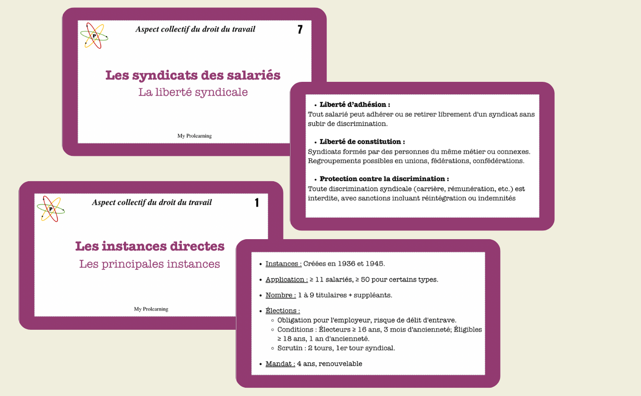 FICHES ASPECTS COLLECTIFS DU DROIT DU TRAVAIL - My Prolearning