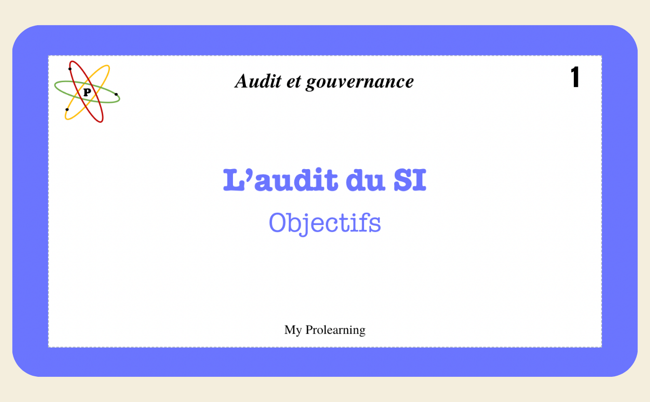 FICHES AUDIT ET GOUVERNANCE - My Prolearning