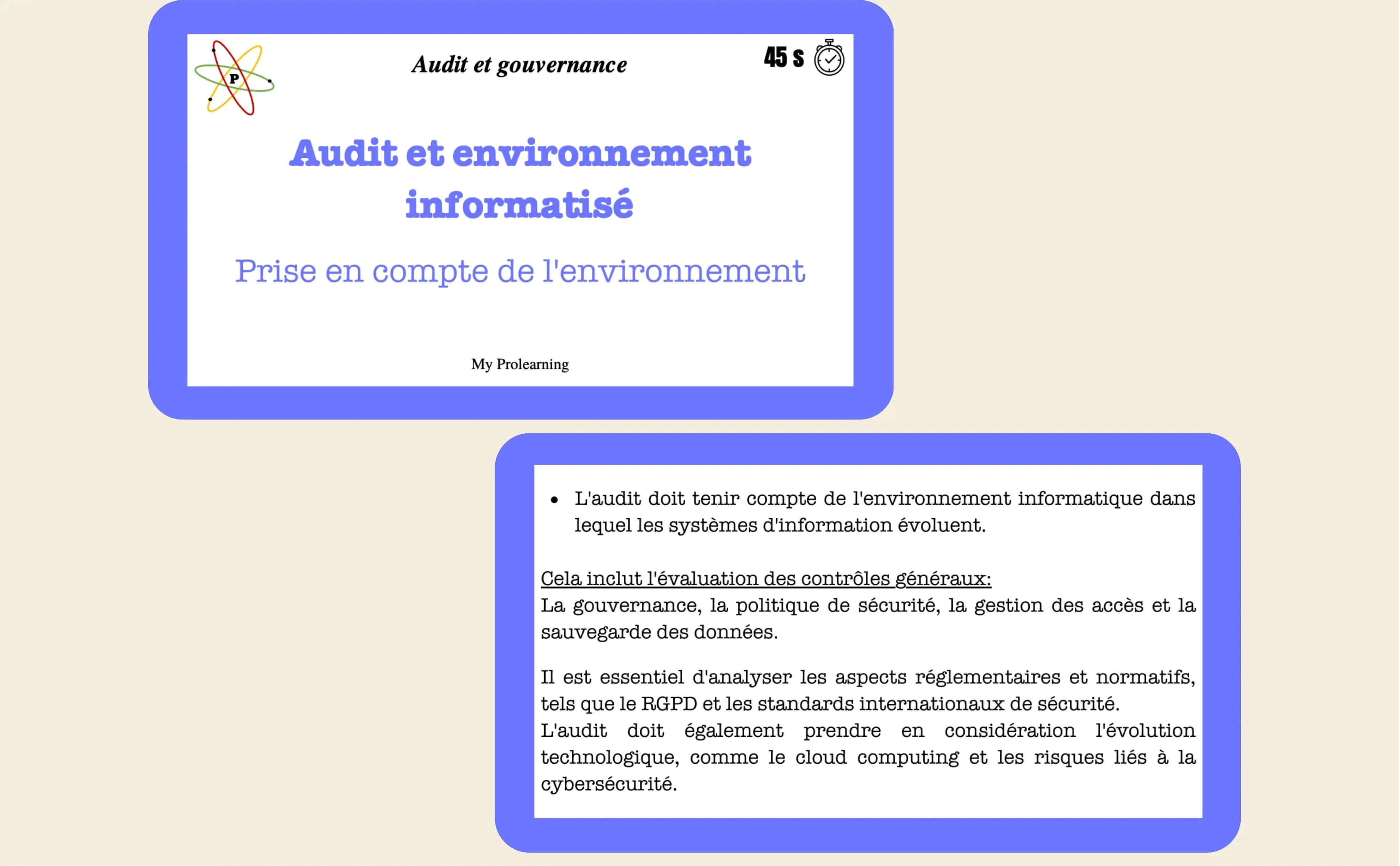 FICHES AUDIT ET GOUVERNANCE - My Prolearning 