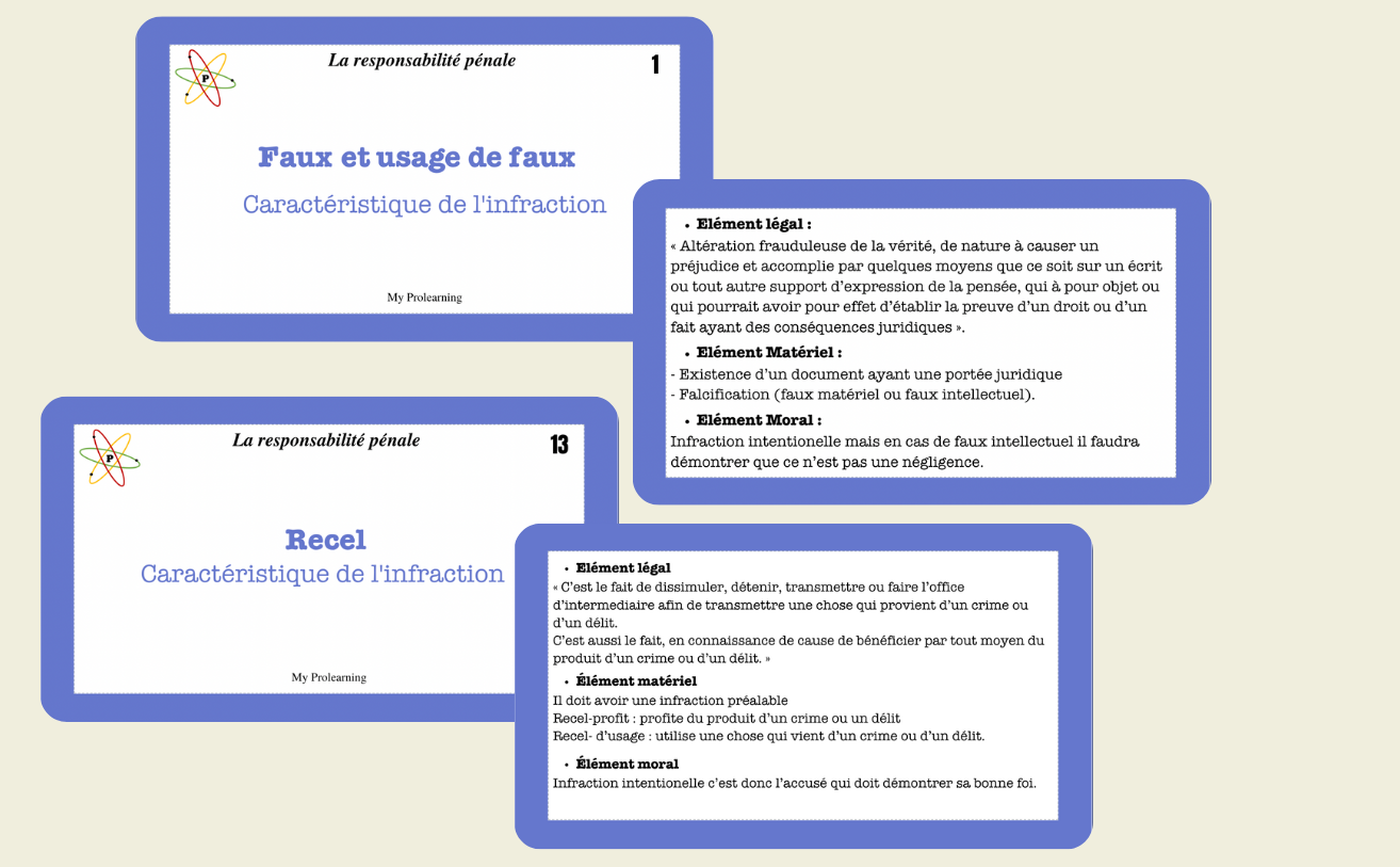 FICHES RESPONSABILITÉ PÉNALE - My Prolearning