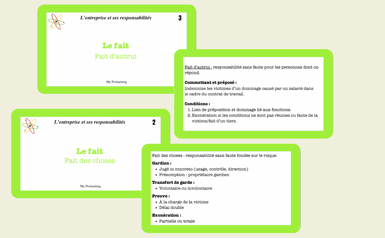 FICHES ENTREPRISES ET RESPONSABILITÉS - My Prolearning