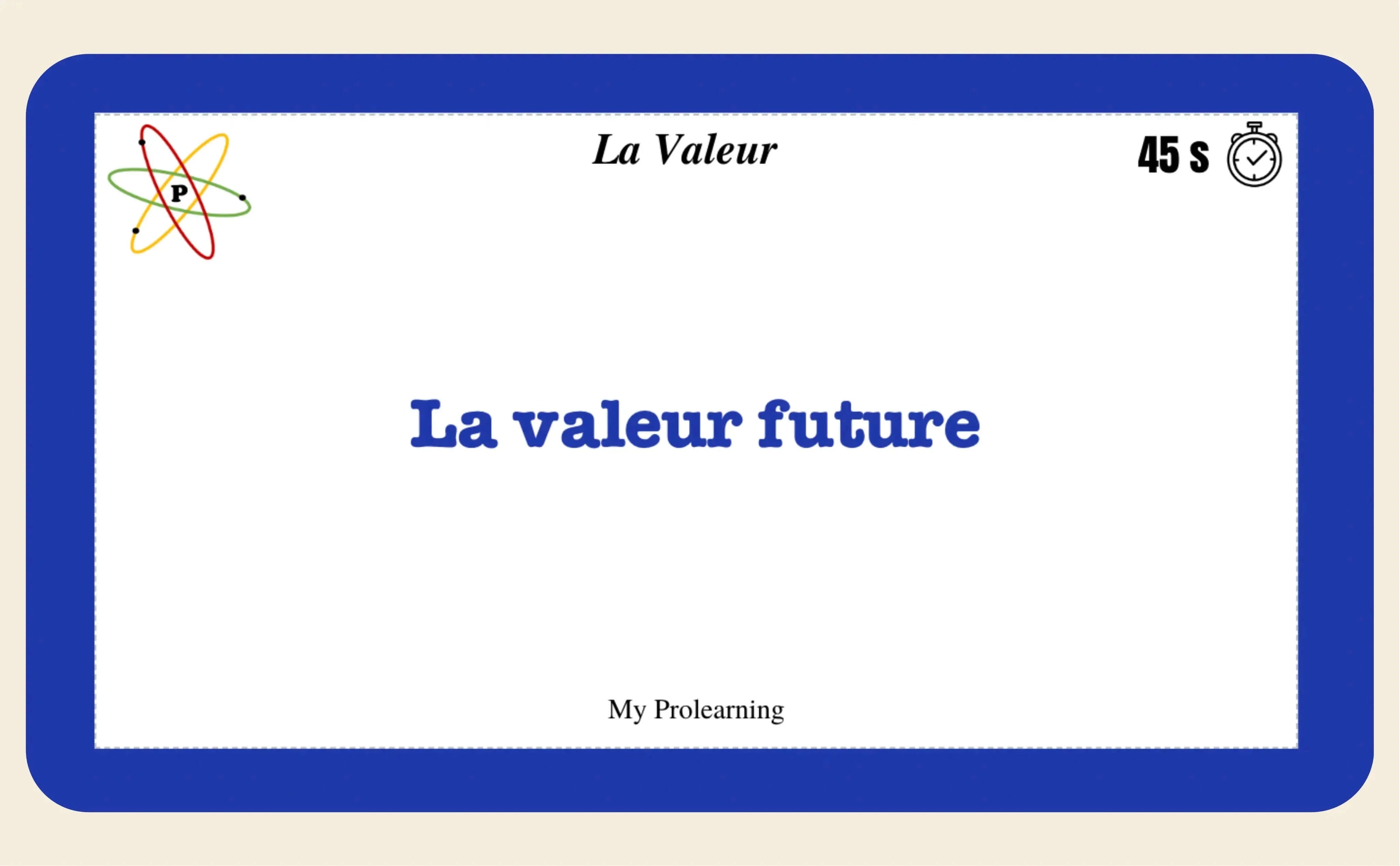 FICHES DE LA VALEUR - My Prolearning 