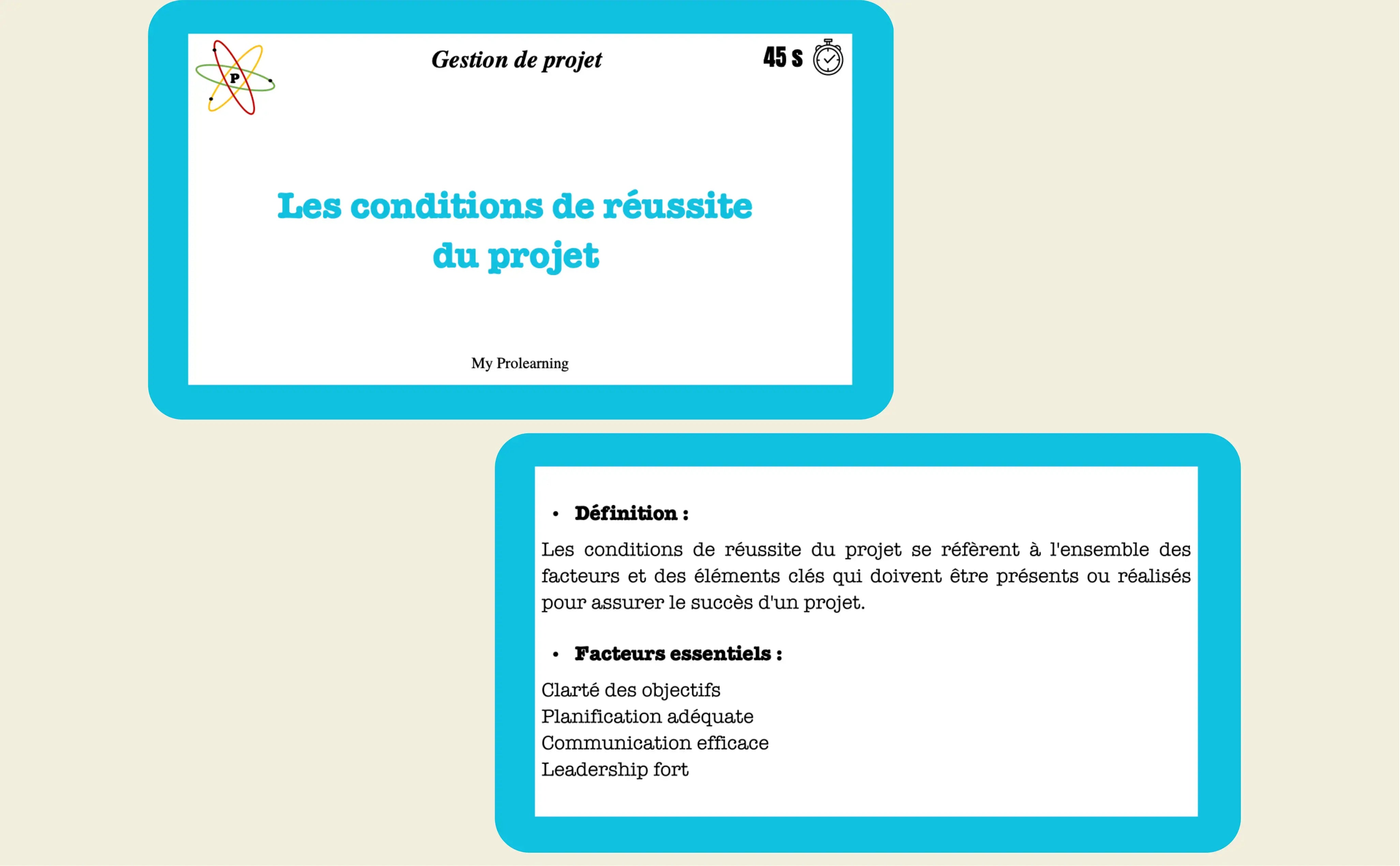 FICHES GESTION DE PROJET - My Prolearning 