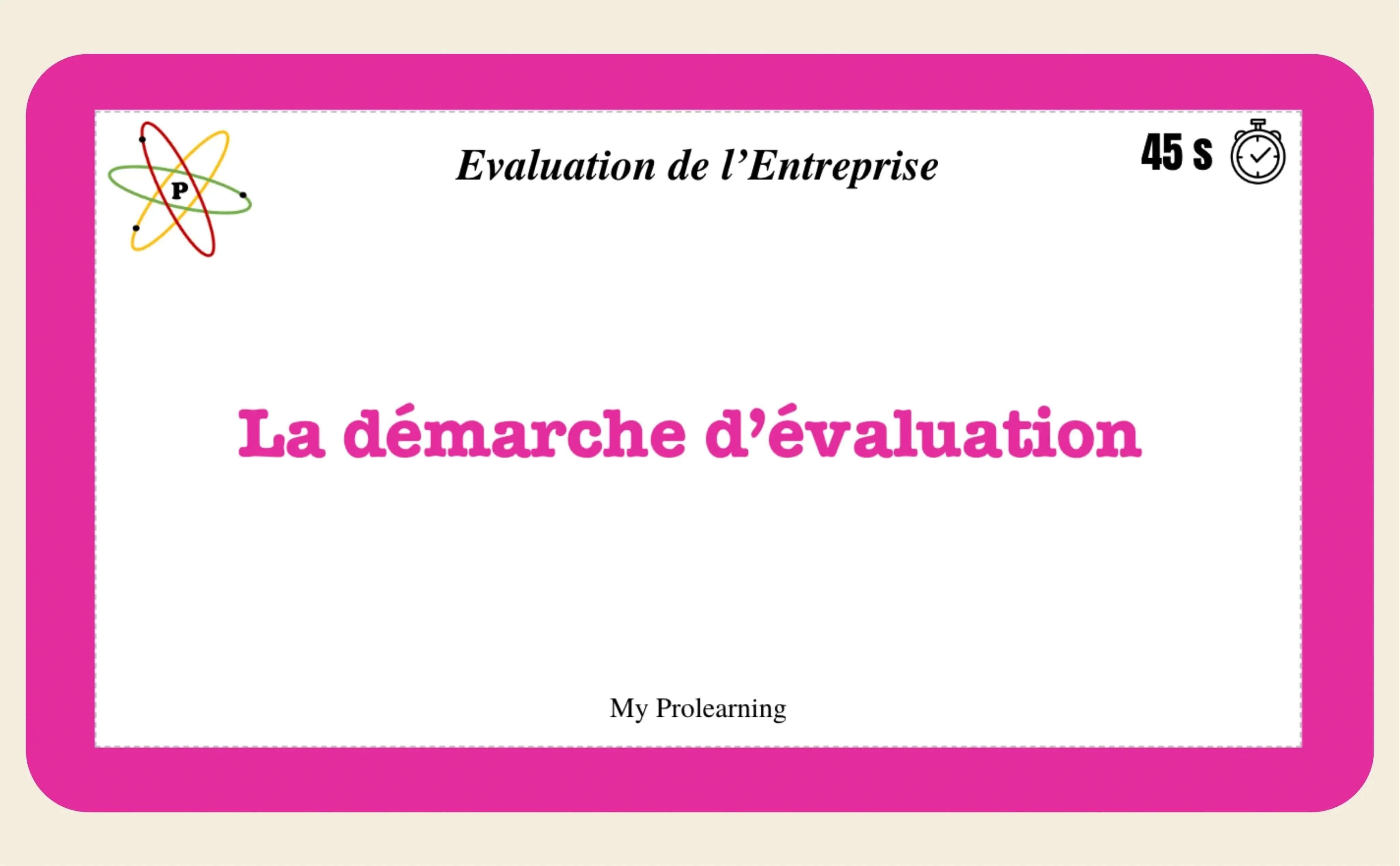 FICHE D'ÉVALUATION DE L'ENTREPRISE - My Prolearning 