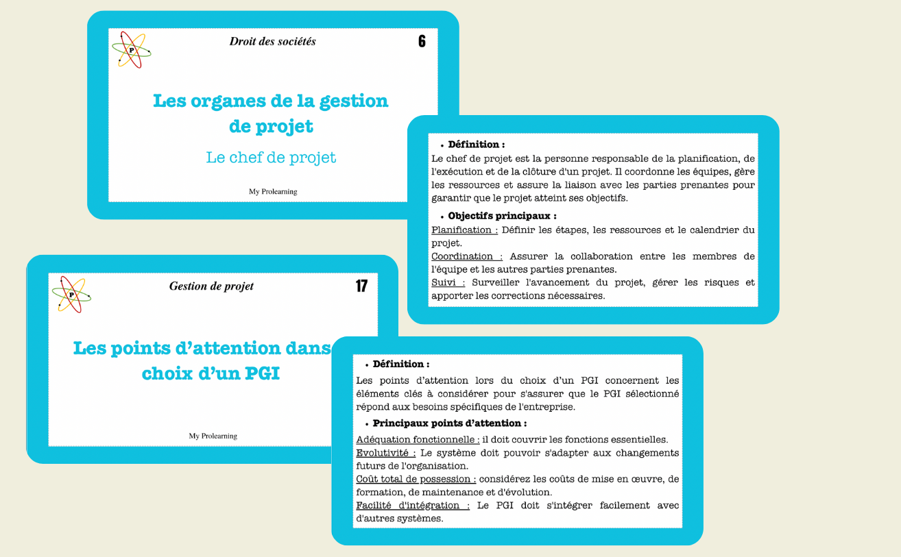 FICHES GESTION DE PROJET - My Prolearning