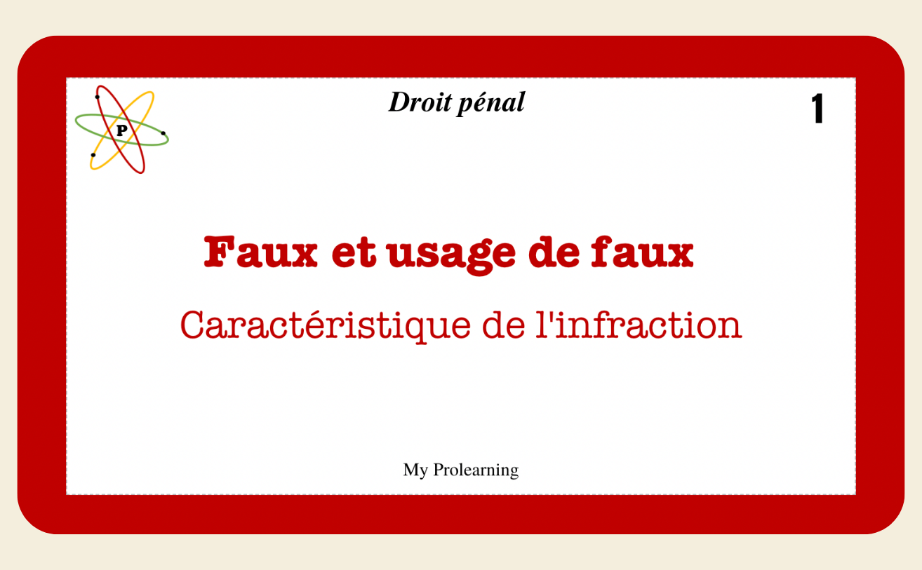 FICHES DROIT PENAL - My Prolearning