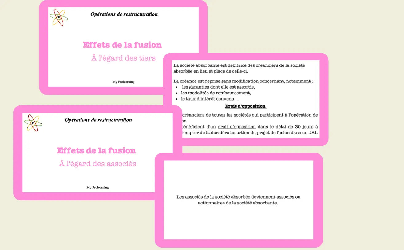 FICHES OPÉRATIONS DE RESTRUCTURATION - My Prolearning 